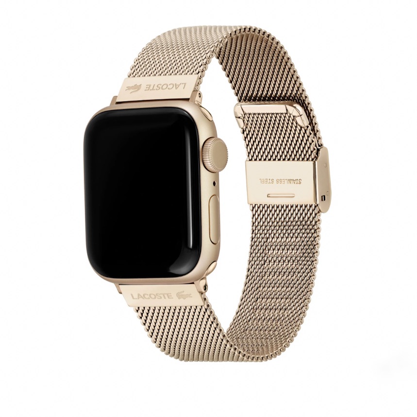 Lacoste Apple Watch Strap In Gold For 38 Mm40mm41 Mm